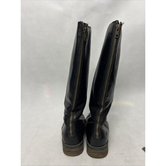 Ugg Riding Boots Black Leather Tall Riding Seldom 1006038 Women’s Size 7 - Picture 4 of 9